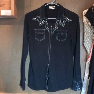 Western cowgirl rhinestone pearl snap